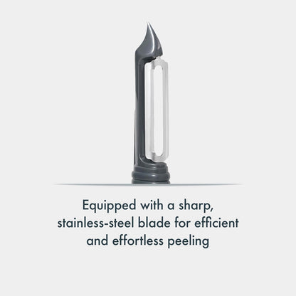 Swivel Peeler, Grey, Plastic/Stainless Steel, Manual Potato/Vegetable/Fruit Peeler, Moves Over Contours for Fast Peeling, Dishwasher Safe