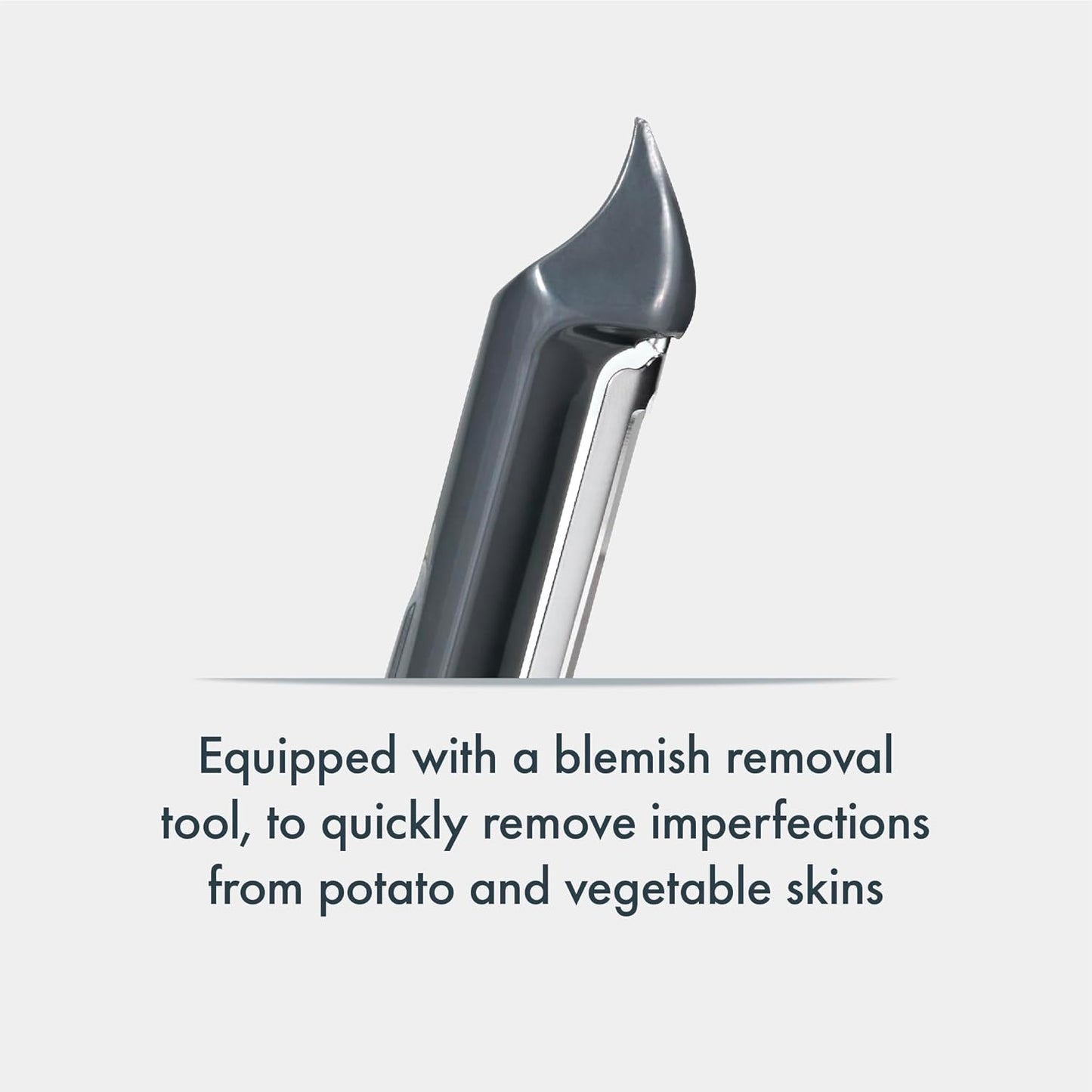 Swivel Peeler, Grey, Plastic/Stainless Steel, Manual Potato/Vegetable/Fruit Peeler, Moves Over Contours for Fast Peeling, Dishwasher Safe