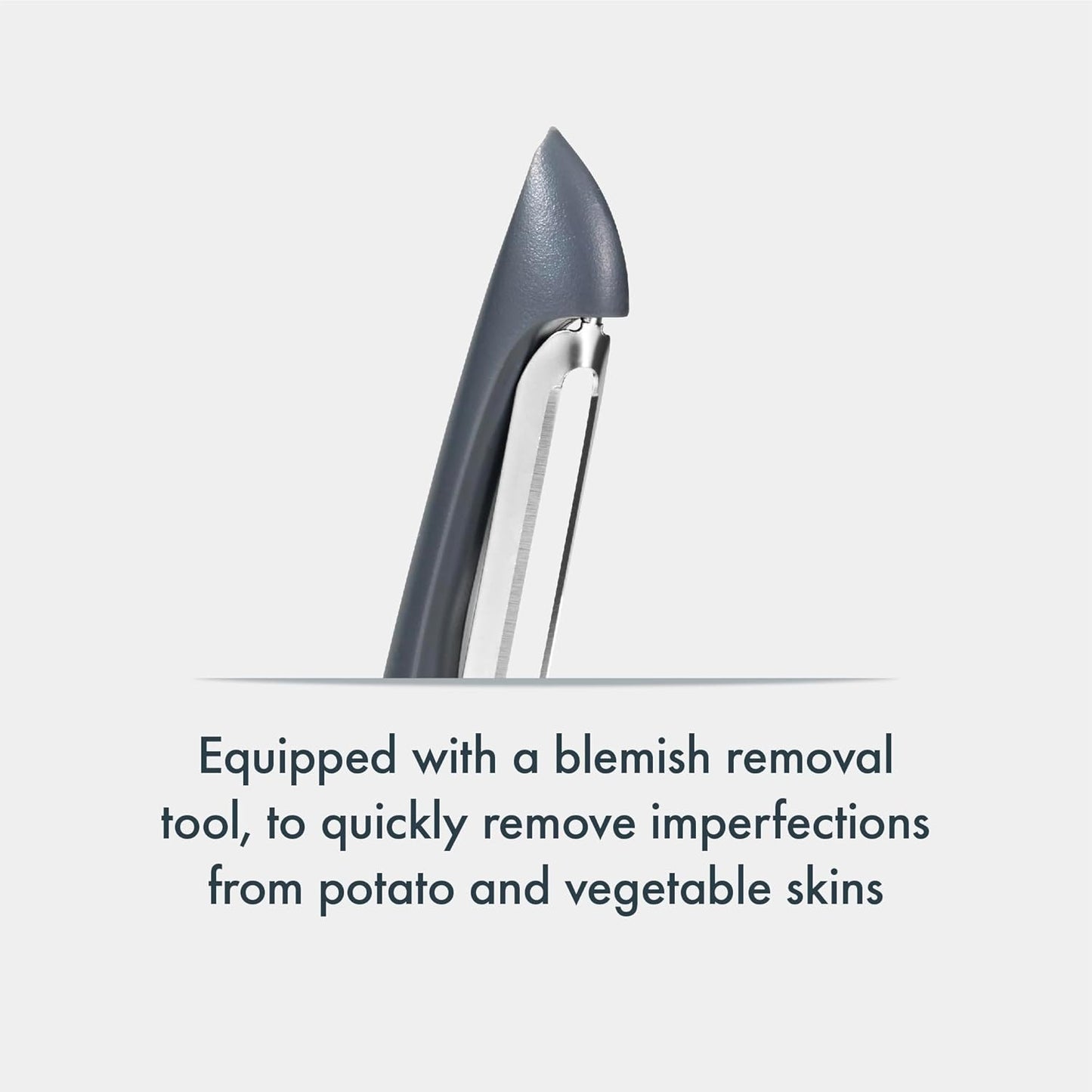 Swivel Peeler, Grey, Plastic/Stainless Steel, Manual Potato/Vegetable/Fruit Peeler, Moves Over Contours for Fast Peeling, Dishwasher Safe