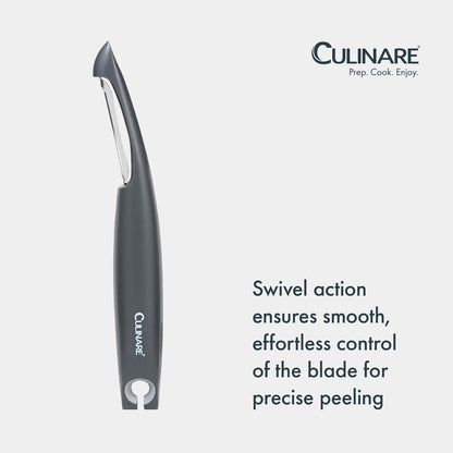 Swivel Peeler, Grey, Plastic/Stainless Steel, Manual Potato/Vegetable/Fruit Peeler, Moves Over Contours for Fast Peeling, Dishwasher Safe