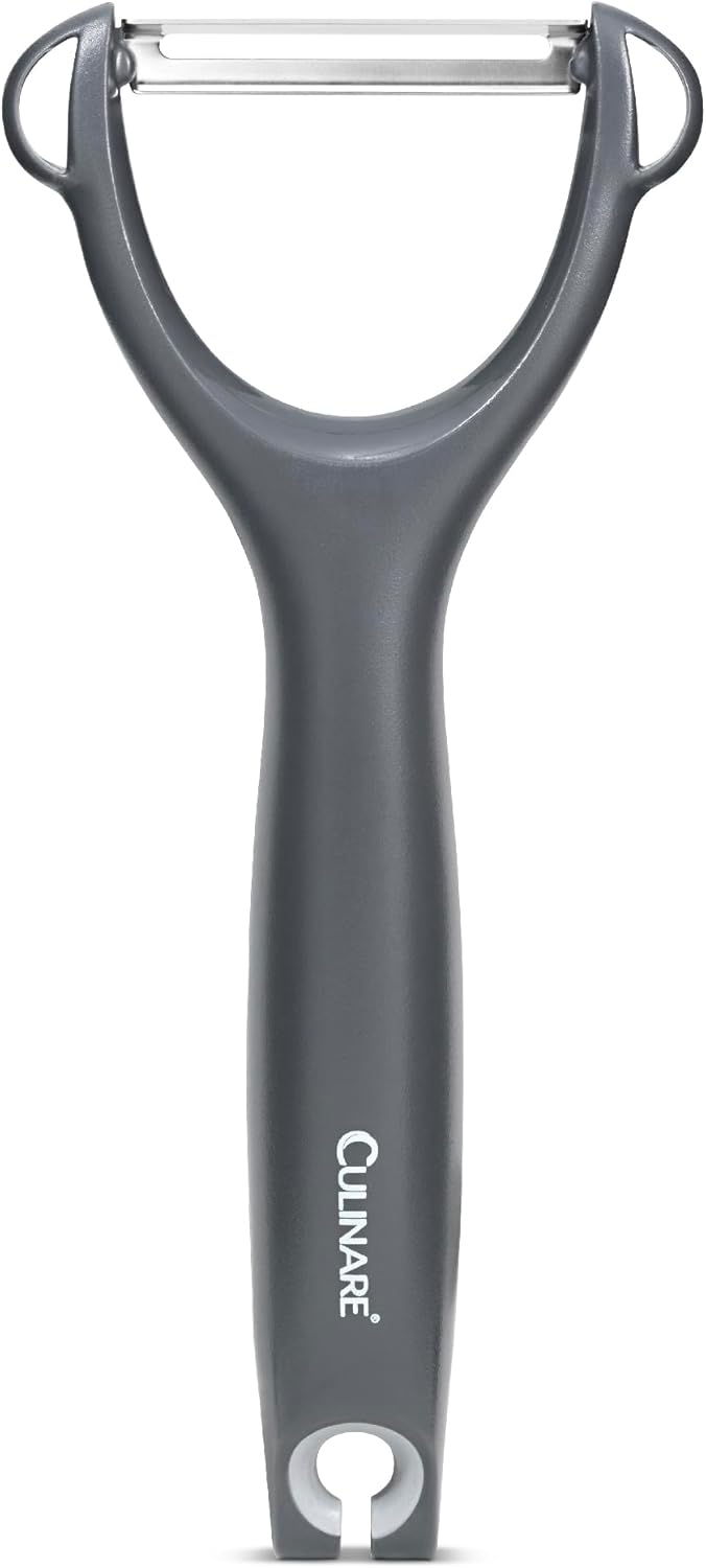 Swivel Peeler, Grey, Plastic/Stainless Steel, Manual Potato/Vegetable/Fruit Peeler, Moves Over Contours for Fast Peeling, Dishwasher Safe