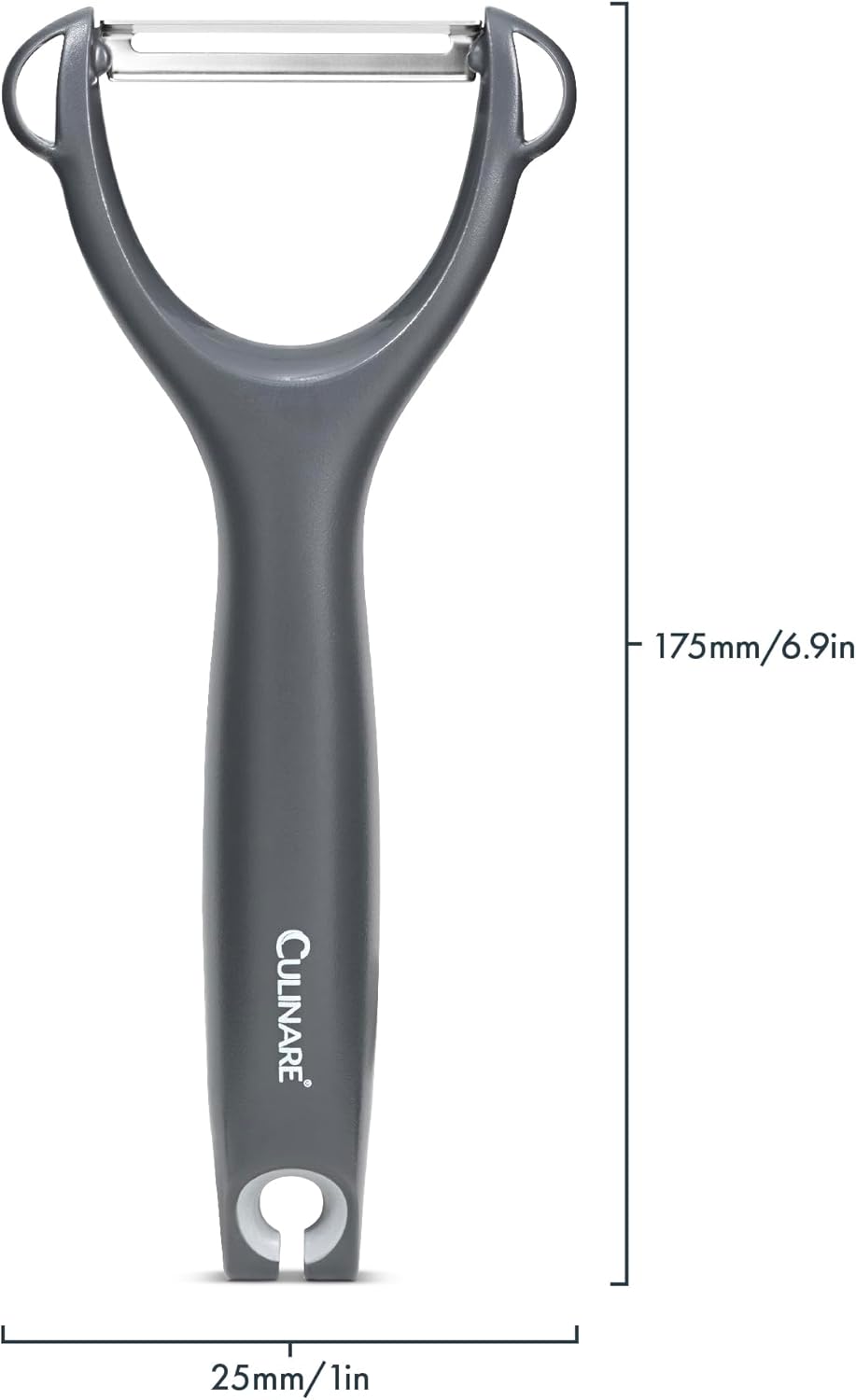 Swivel Peeler, Grey, Plastic/Stainless Steel, Manual Potato/Vegetable/Fruit Peeler, Moves Over Contours for Fast Peeling, Dishwasher Safe