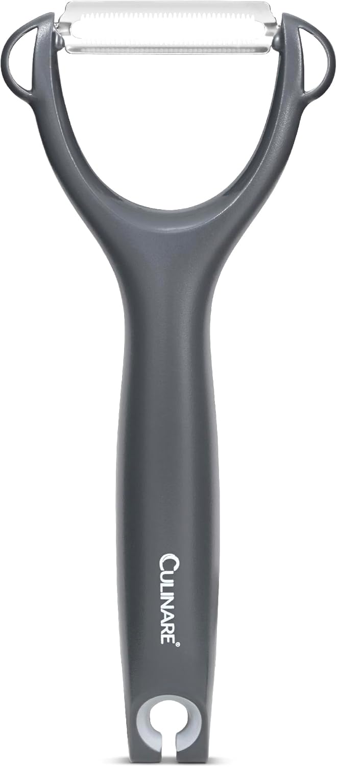 Swivel Peeler, Grey, Plastic/Stainless Steel, Manual Potato/Vegetable/Fruit Peeler, Moves Over Contours for Fast Peeling, Dishwasher Safe