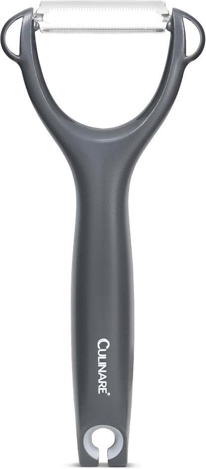 Swivel Peeler, Grey, Plastic/Stainless Steel, Manual Potato/Vegetable/Fruit Peeler, Moves Over Contours for Fast Peeling, Dishwasher Safe