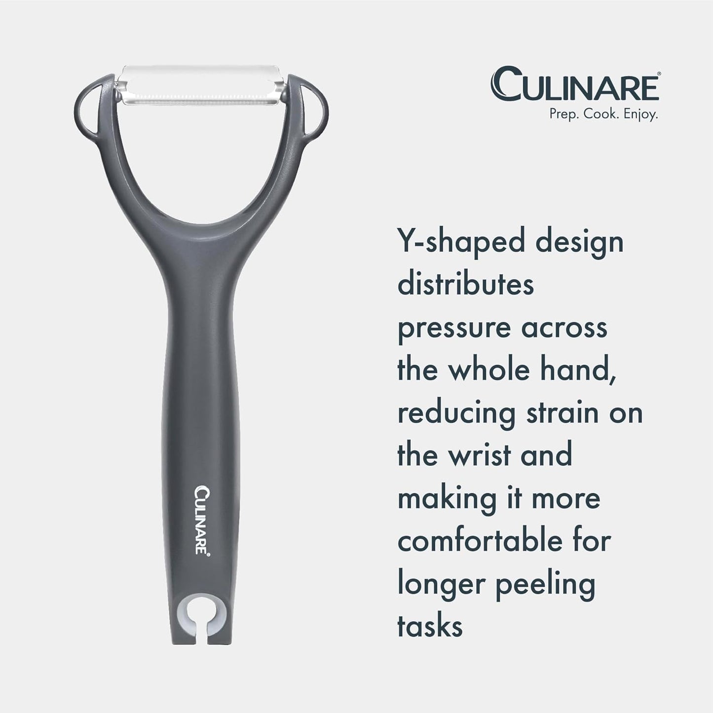 Swivel Peeler, Grey, Plastic/Stainless Steel, Manual Potato/Vegetable/Fruit Peeler, Moves Over Contours for Fast Peeling, Dishwasher Safe
