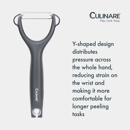 Swivel Peeler, Grey, Plastic/Stainless Steel, Manual Potato/Vegetable/Fruit Peeler, Moves Over Contours for Fast Peeling, Dishwasher Safe
