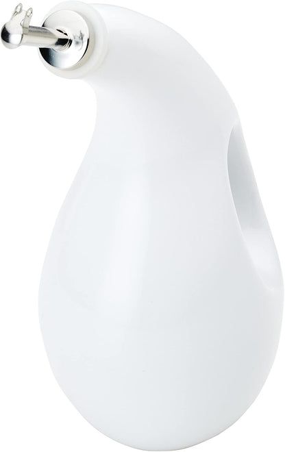 Rachael Ray Ceramic Olive Oil Dispenser Bottle for EVOO Oil and Vinegar, 24-Ounce, White