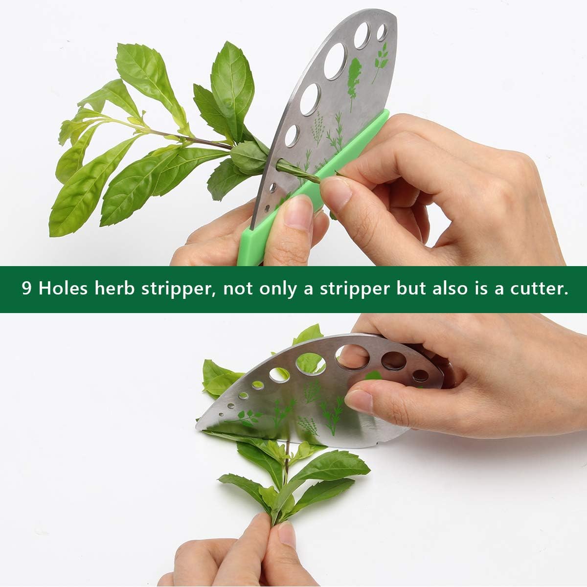 Luxiv Herb Scissors And Stripper Set, 5-Blade Stainless Steel Kitchen Tools | 2in1 Tools 5-Blade Herb Scissors, 9-Hole Stripper, Food-grade Material For Cutting Herb, Kale, Basil And Rosemary, Easy Clean