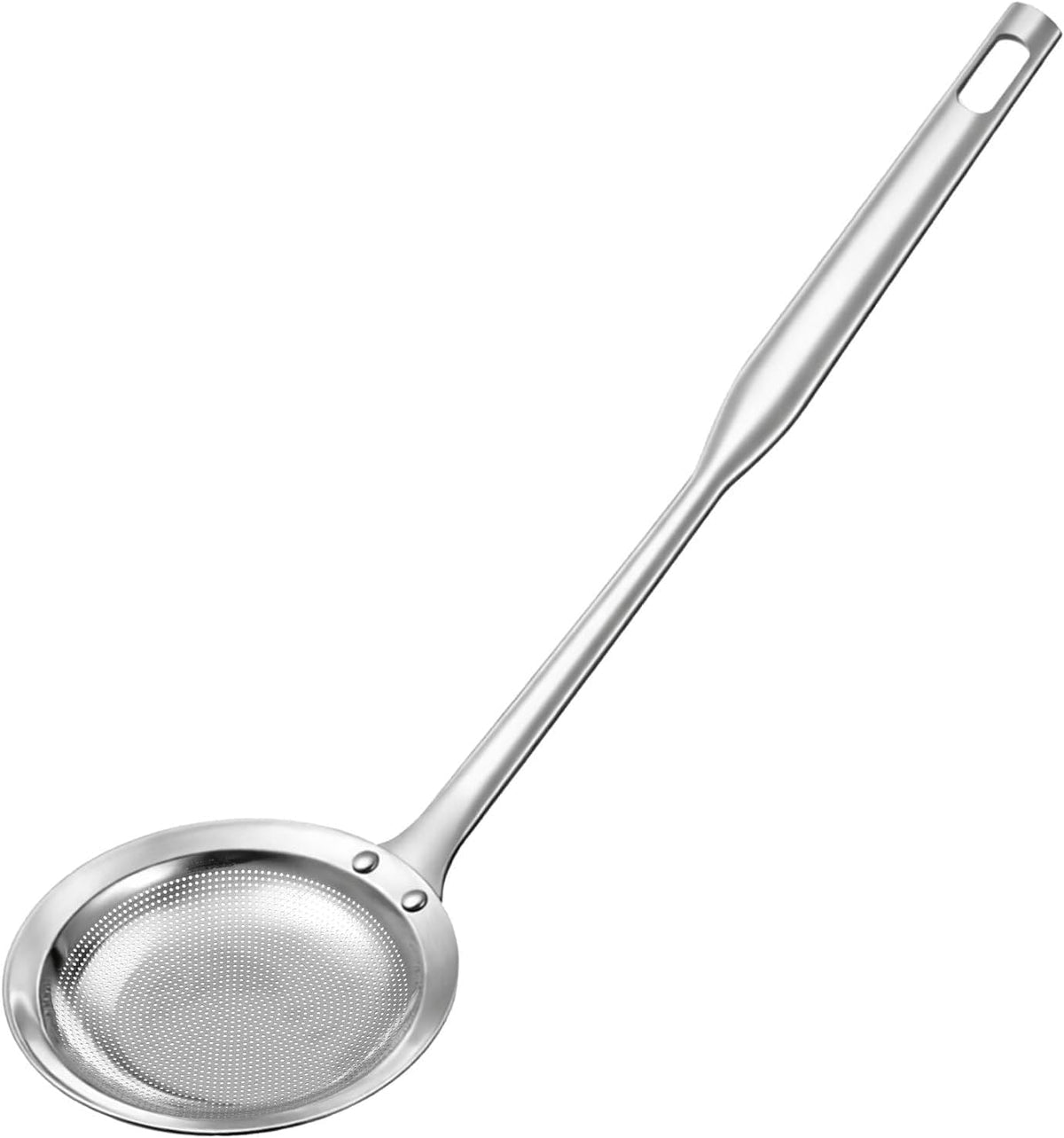 Hot Pot Fat Skimmer Spoon Extra Fine Strainer With Handle Fine Mesh Stainless Steel Colander Broth Foam Filter Ladle Food Strainer Kitchen Gadget for Skimming Grease Baking Oil Flour Sifter