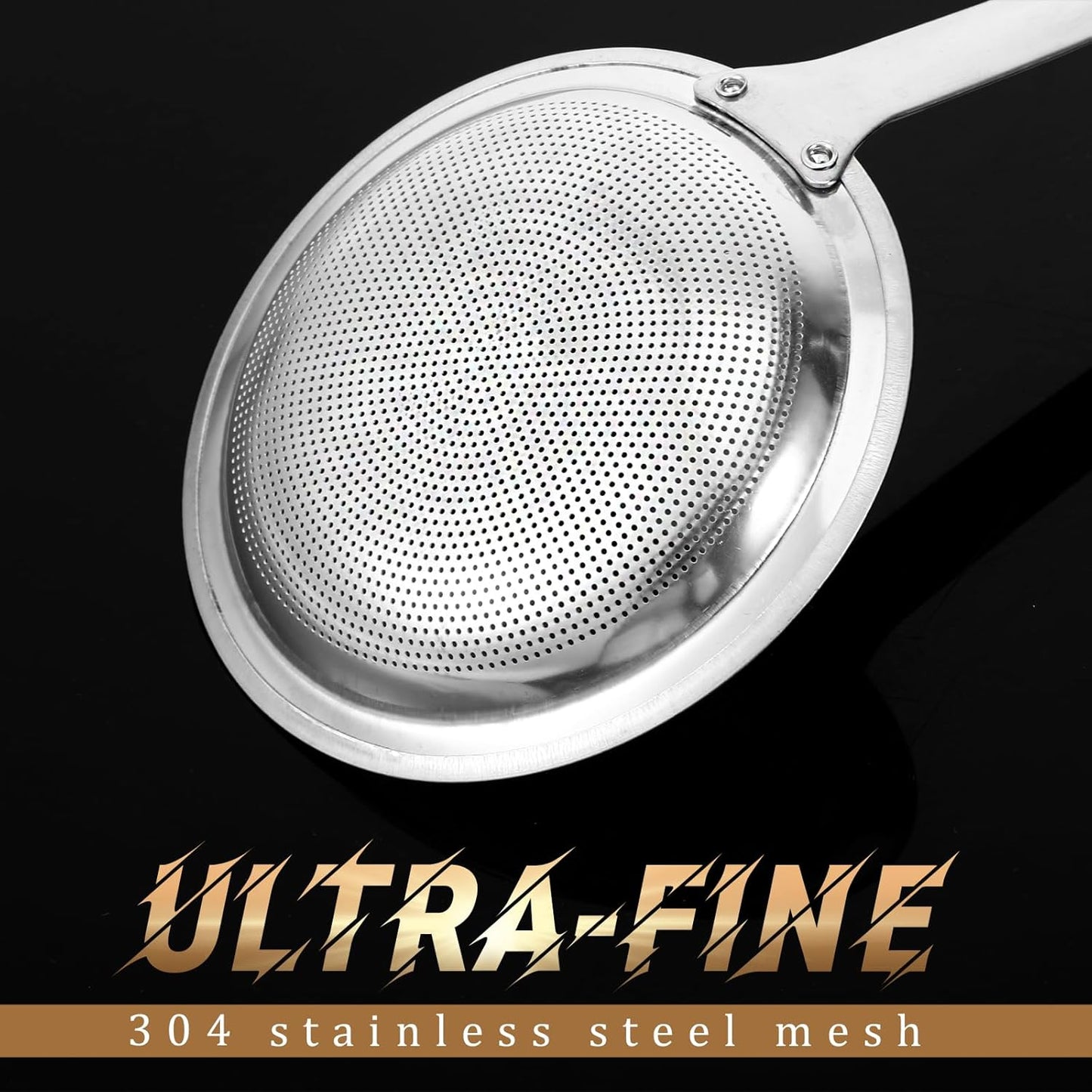Hot Pot Fat Skimmer Spoon Extra Fine Strainer With Handle Fine Mesh Stainless Steel Colander Broth Foam Filter Ladle Food Strainer Kitchen Gadget for Skimming Grease Baking Oil Flour Sifter