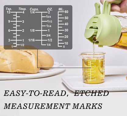 Ackers Etching Scale Measuring Glass V-Shaped Spout Made of High Borosilicate Glass Measuring for Kitchen or Restaurant, Easy to Read,30ML (1 Oz) 丨(2 Pack)
