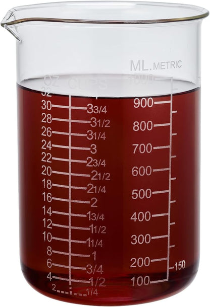 Ackers Etching Scale Measuring Glass V-Shaped Spout Made of High Borosilicate Glass Measuring for Kitchen or Restaurant, Easy to Read,30ML (1 Oz) 丨(2 Pack)