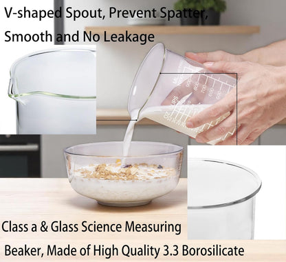 Ackers Etching Scale Measuring Glass V-Shaped Spout Made of High Borosilicate Glass Measuring for Kitchen or Restaurant, Easy to Read,30ML (1 Oz) 丨(2 Pack)