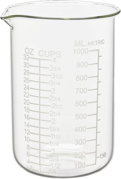 Ackers Etching Scale Measuring Glass V-Shaped Spout Made of High Borosilicate Glass Measuring for Kitchen or Restaurant, Easy to Read,30ML (1 Oz) 丨(2 Pack)