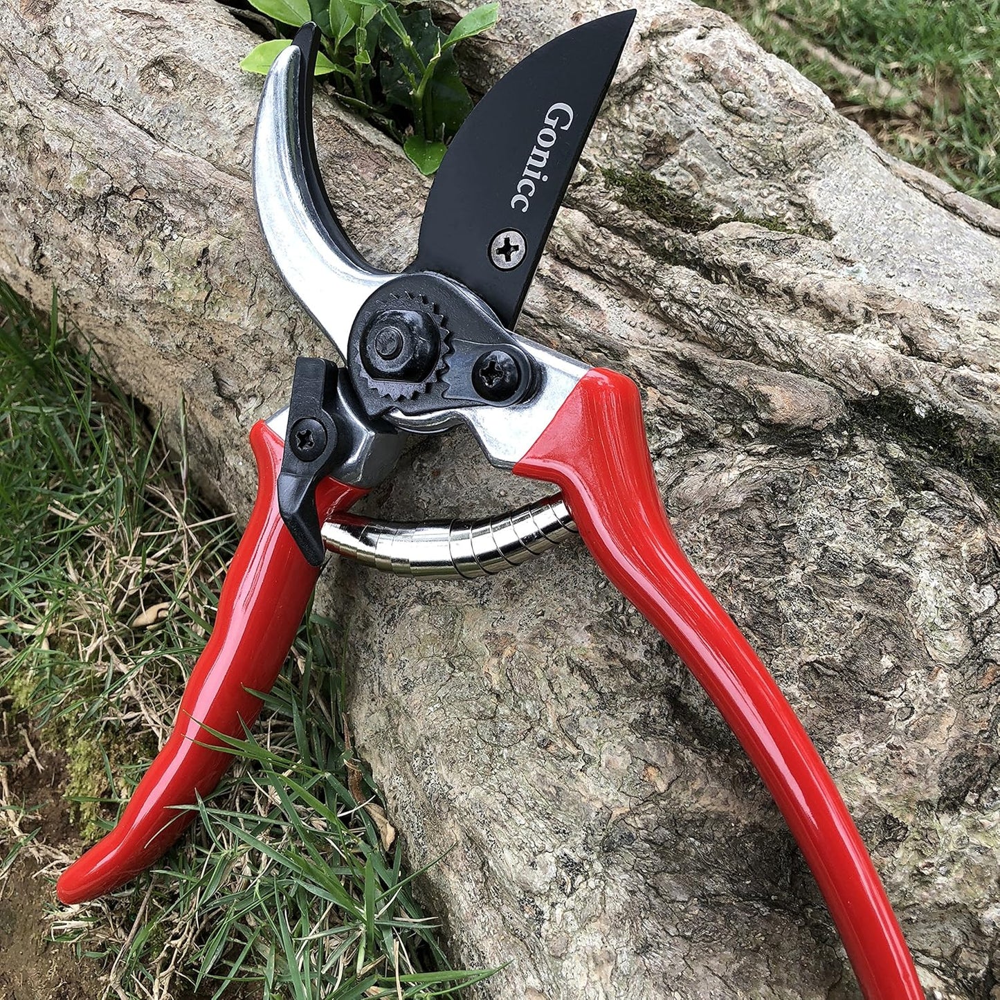 8" Professional Premium Bypass Titanium Pruning Shears(GPPS-1003) | Titanium coated SK5 steel blade, Ergonomic non-slip handle, Sap groove anti-stick design, Cuts up to 3/4" branches