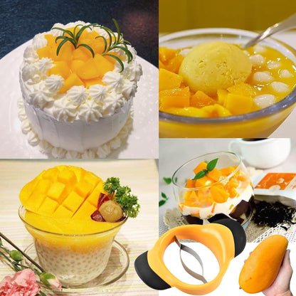 Mango Peeler Mango Slicer Peeler and Pit Remover Tool Mango Splitter Fruit Slicer Cutter Pitter Non-Slip Silicon Ergonomic Handles