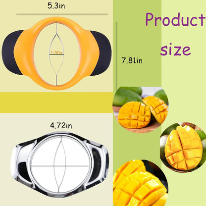 Mango Peeler Mango Slicer Peeler and Pit Remover Tool Mango Splitter Fruit Slicer Cutter Pitter Non-Slip Silicon Ergonomic Handles