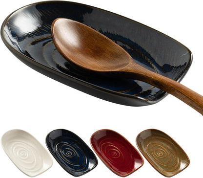 Ceramic Spoon Rest for Stove Top, Spoon Holder for Kitchen Counter | Works as a coffee spoon rest and utensil rest for ladles, spatulas and stirrers, fitting daily use and housewarming gifts.