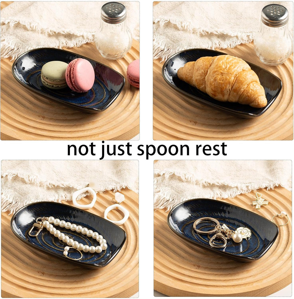 Ceramic Spoon Rest for Stove Top, Spoon Holder for Kitchen Counter | Works as a coffee spoon rest and utensil rest for ladles, spatulas and stirrers, fitting daily use and housewarming gifts.