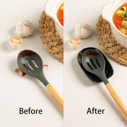 Ceramic Spoon Rest for Stove Top, Spoon Holder for Kitchen Counter | Works as a coffee spoon rest and utensil rest for ladles, spatulas and stirrers, fitting daily use and housewarming gifts.