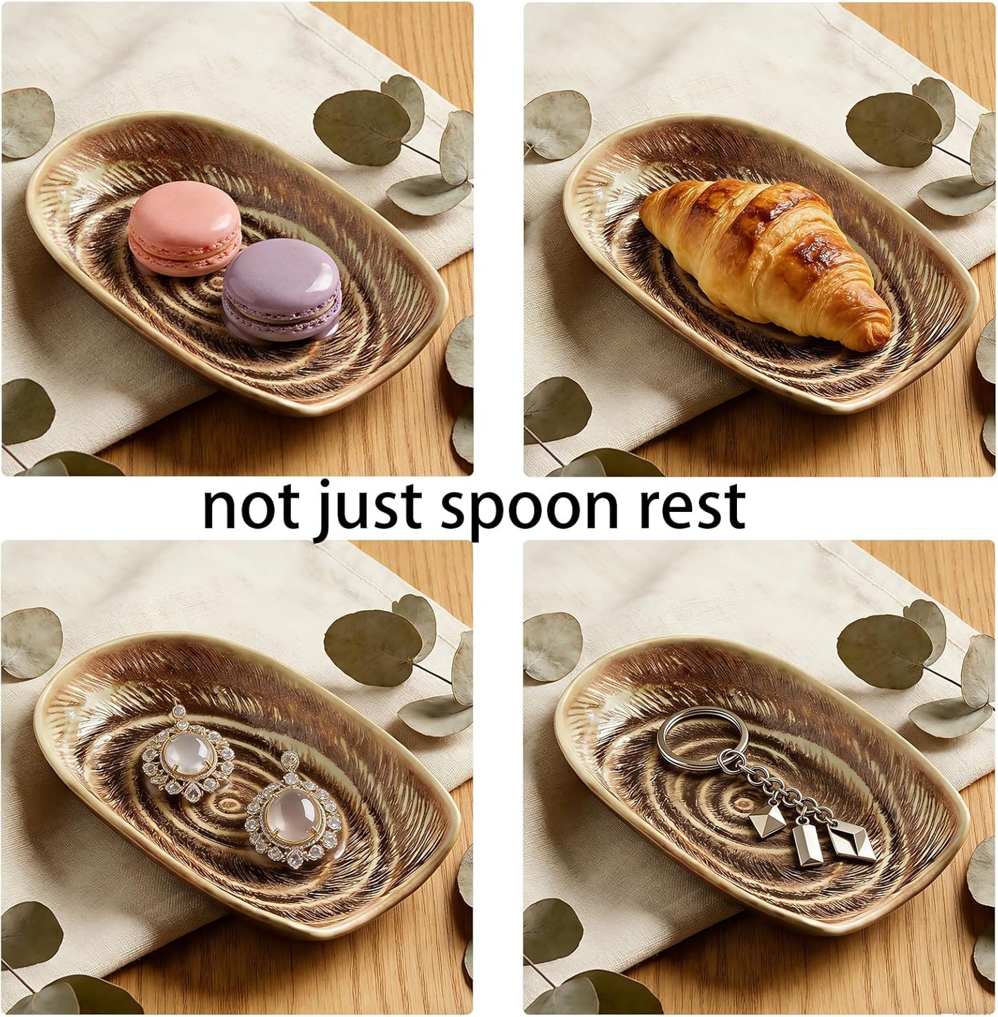 Ceramic Spoon Rest for Stove Top, Spoon Holder for Kitchen Counter | Works as a coffee spoon rest and utensil rest for ladles, spatulas and stirrers, fitting daily use and housewarming gifts.