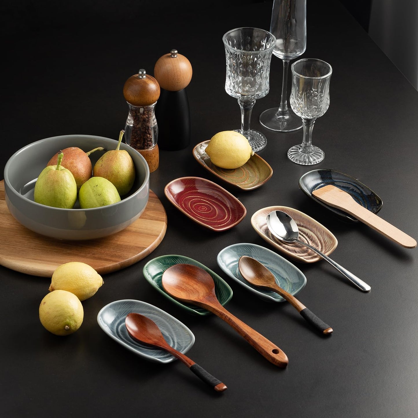 Ceramic Spoon Rest for Stove Top, Spoon Holder for Kitchen Counter | Works as a coffee spoon rest and utensil rest for ladles, spatulas and stirrers, fitting daily use and housewarming gifts.