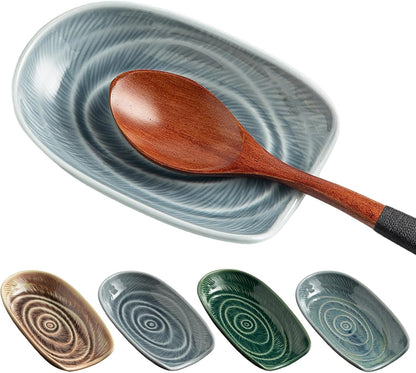 Ceramic Spoon Rest for Stove Top, Spoon Holder for Kitchen Counter | Works as a coffee spoon rest and utensil rest for ladles, spatulas and stirrers, fitting daily use and housewarming gifts.