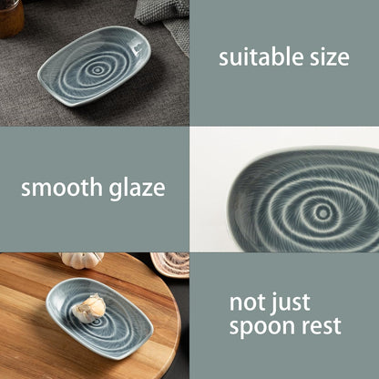 Ceramic Spoon Rest for Stove Top, Spoon Holder for Kitchen Counter | Works as a coffee spoon rest and utensil rest for ladles, spatulas and stirrers, fitting daily use and housewarming gifts.
