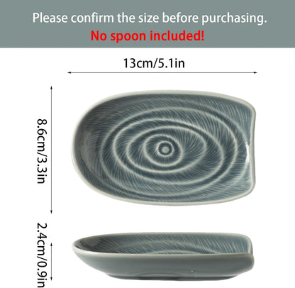 Ceramic Spoon Rest for Stove Top, Spoon Holder for Kitchen Counter | Works as a coffee spoon rest and utensil rest for ladles, spatulas and stirrers, fitting daily use and housewarming gifts.