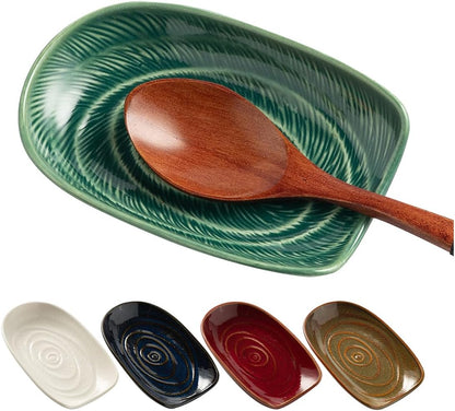 Ceramic Spoon Rest for Stove Top, Spoon Holder for Kitchen Counter | Works as a coffee spoon rest and utensil rest for ladles, spatulas and stirrers, fitting daily use and housewarming gifts.