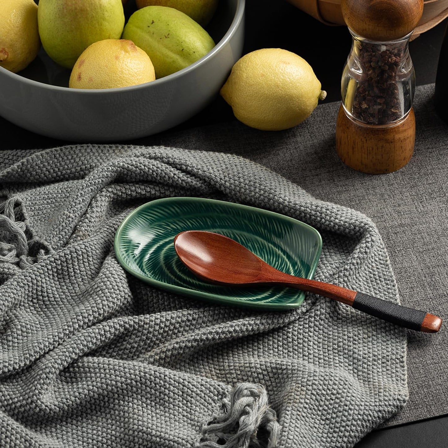 Ceramic Spoon Rest for Stove Top, Spoon Holder for Kitchen Counter | Works as a coffee spoon rest and utensil rest for ladles, spatulas and stirrers, fitting daily use and housewarming gifts.