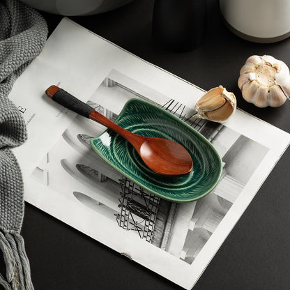 Ceramic Spoon Rest for Stove Top, Spoon Holder for Kitchen Counter | Works as a coffee spoon rest and utensil rest for ladles, spatulas and stirrers, fitting daily use and housewarming gifts.
