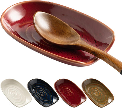 Ceramic Spoon Rest for Stove Top, Spoon Holder for Kitchen Counter | Works as a coffee spoon rest and utensil rest for ladles, spatulas and stirrers, fitting daily use and housewarming gifts.