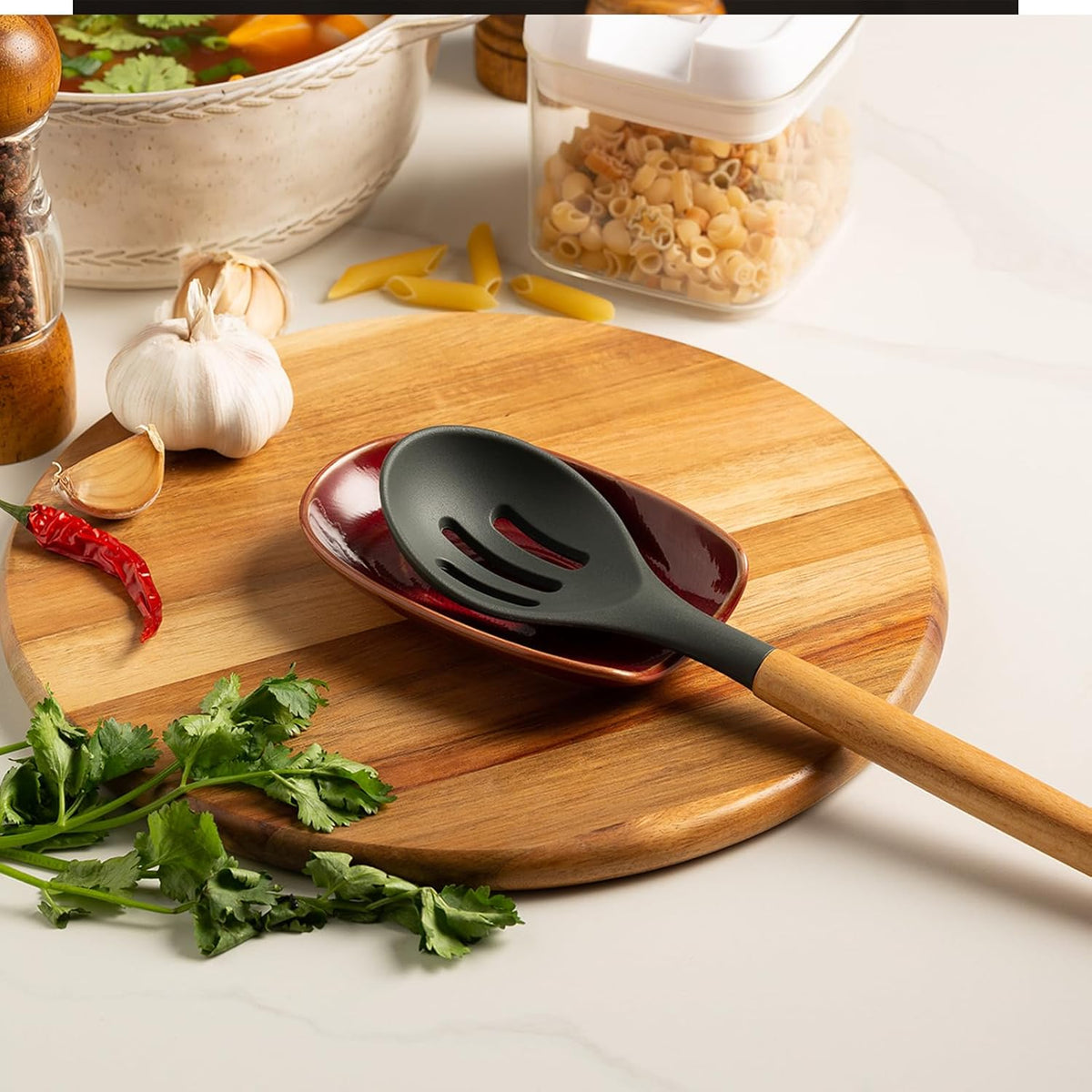 Ceramic Spoon Rest for Stove Top, Spoon Holder for Kitchen Counter | Works as a coffee spoon rest and utensil rest for ladles, spatulas and stirrers, fitting daily use and housewarming gifts.