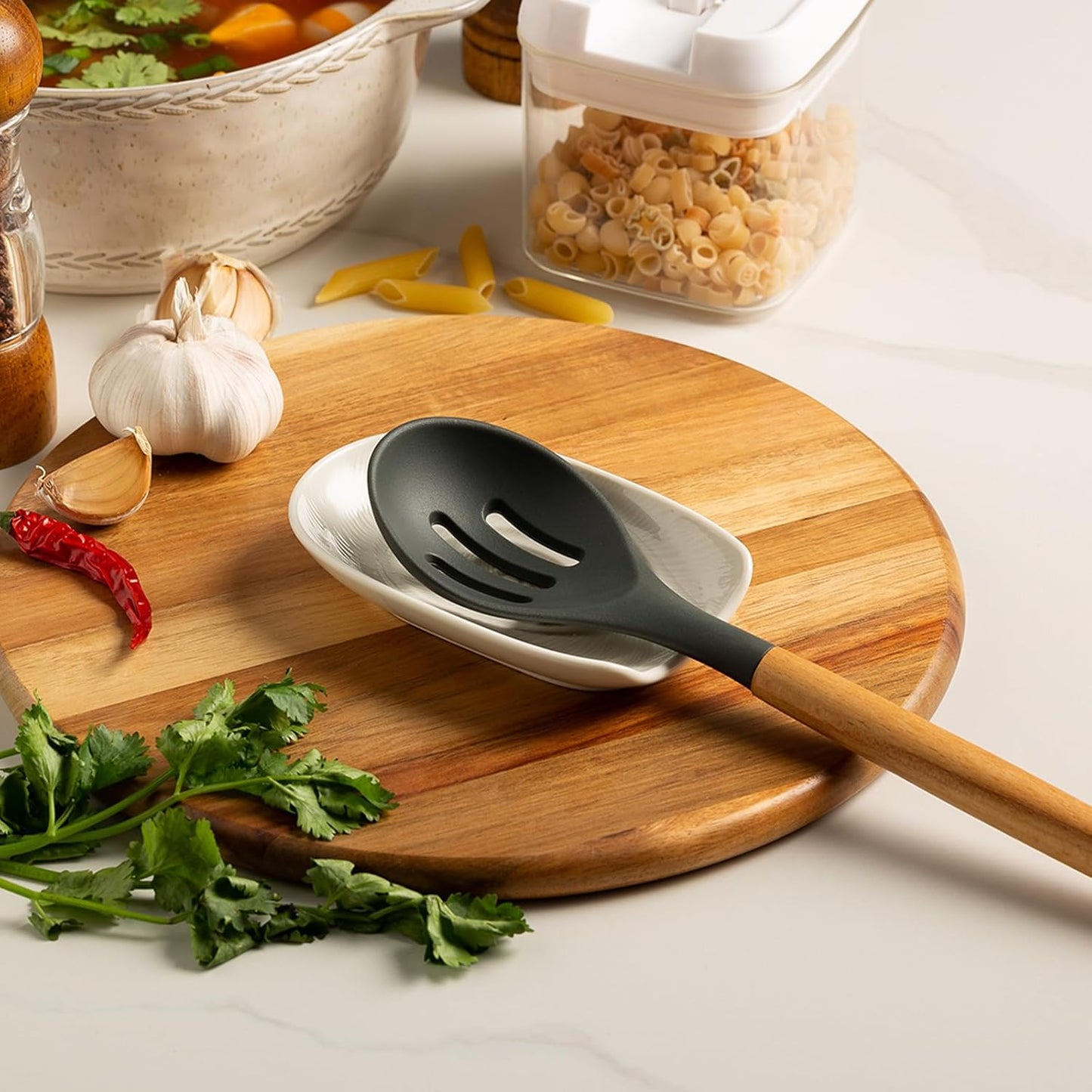 Ceramic Spoon Rest for Stove Top, Spoon Holder for Kitchen Counter | Works as a coffee spoon rest and utensil rest for ladles, spatulas and stirrers, fitting daily use and housewarming gifts.