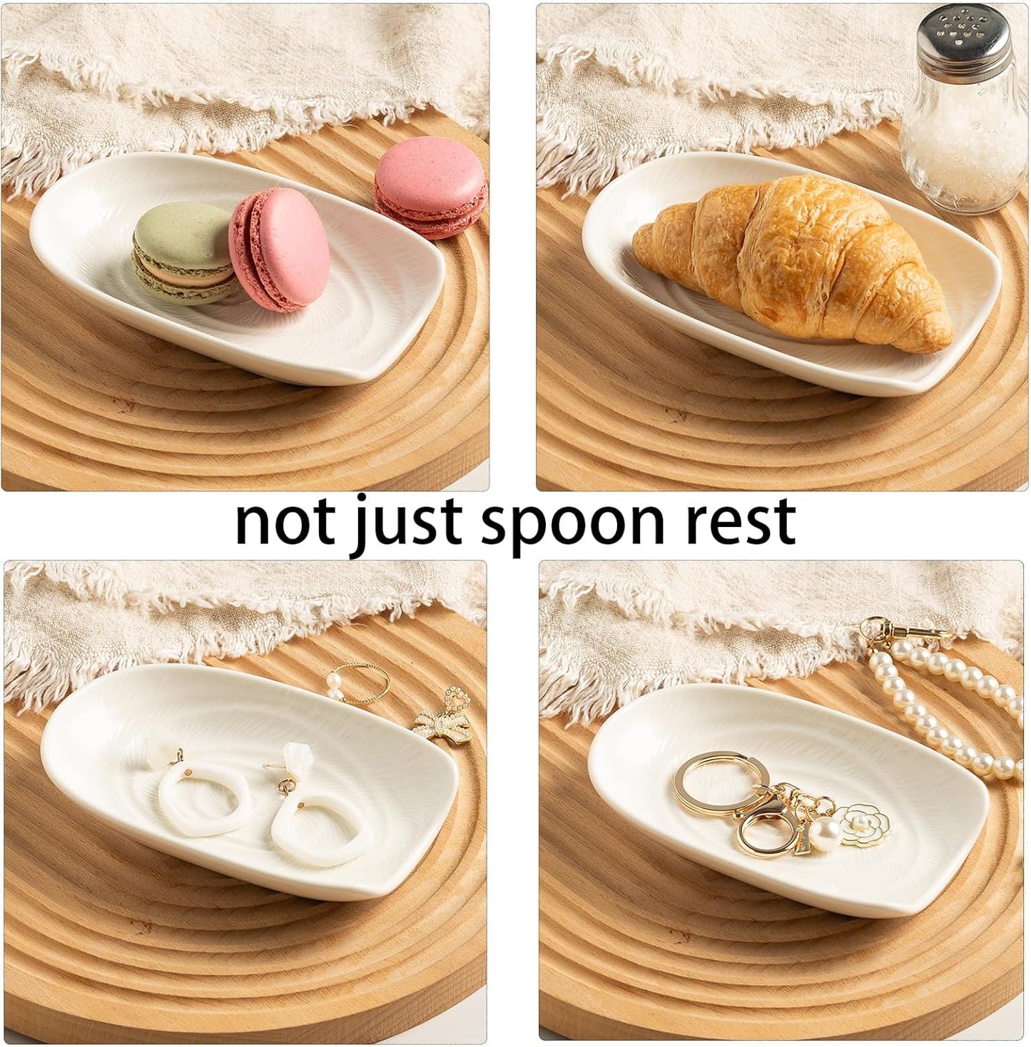 Ceramic Spoon Rest for Stove Top, Spoon Holder for Kitchen Counter | Works as a coffee spoon rest and utensil rest for ladles, spatulas and stirrers, fitting daily use and housewarming gifts.