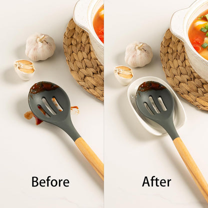 Ceramic Spoon Rest for Stove Top, Spoon Holder for Kitchen Counter | Works as a coffee spoon rest and utensil rest for ladles, spatulas and stirrers, fitting daily use and housewarming gifts.