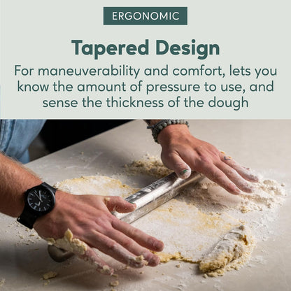 French Rolling Pin for Baking – Dough Roller with Measurement