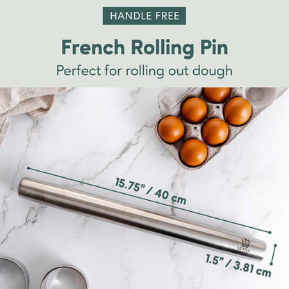 French Rolling Pin for Baking – Dough Roller with Measurement