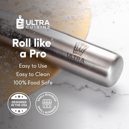 French Rolling Pin for Baking – Dough Roller with Measurement