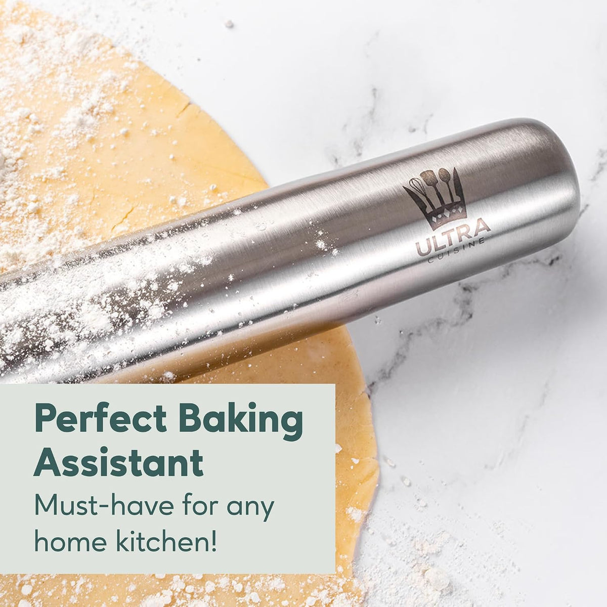 French Rolling Pin for Baking – Dough Roller with Measurement