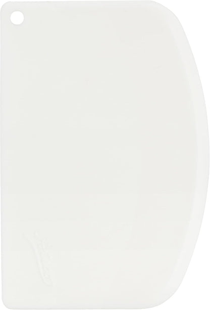 1303 Bowl Scraper Set, Flexible Food-safe Plastic, White, 6-Pieces
