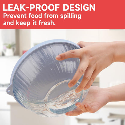 Silicone Lids for Pyrex Sculpted Glass Mixing Bowls - Assorted Sizes Fit with 7401-S 3-cup, 7402-S 6-cup, 7403-S 10-cup, & 7404-S 4.5-Quart, Dishwasher & Microwave Safe (Lids Only)