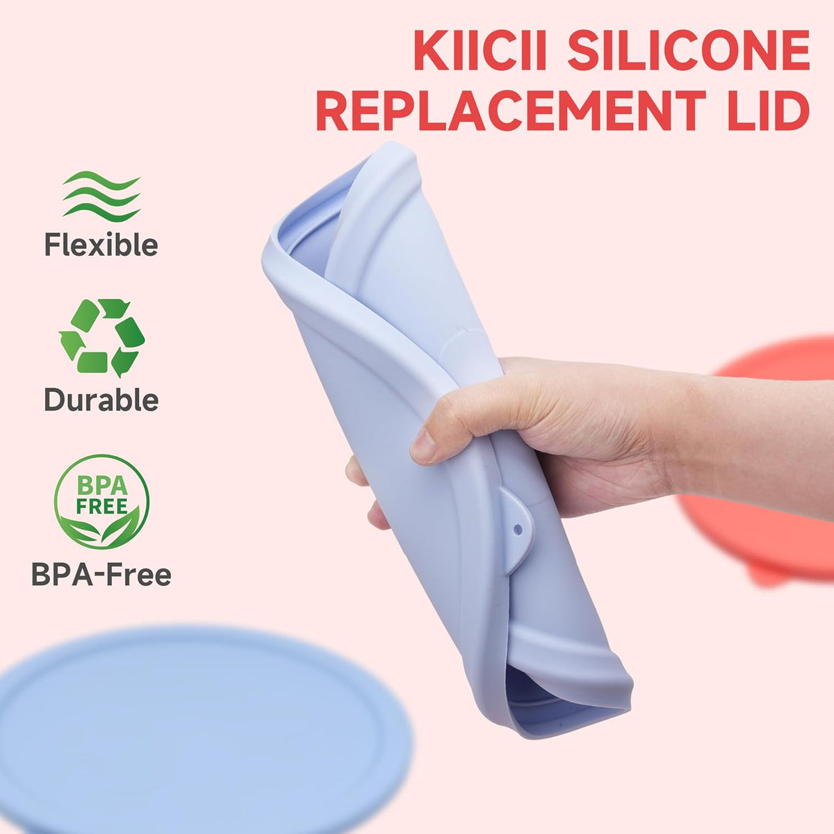 Silicone Lids for Pyrex Sculpted Glass Mixing Bowls - Assorted Sizes Fit with 7401-S 3-cup, 7402-S 6-cup, 7403-S 10-cup, & 7404-S 4.5-Quart, Dishwasher & Microwave Safe (Lids Only)