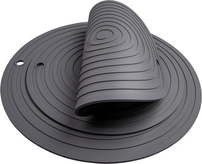 Silicone Trivets Mats for Pots and Pans, Heat Resistant Pot Holders, Flexible Hot Pads for Kitchen Table, Non Slip Mats, Dia11.81 and 9.45 Inches Big Round Microwave Mats Pack 3 White