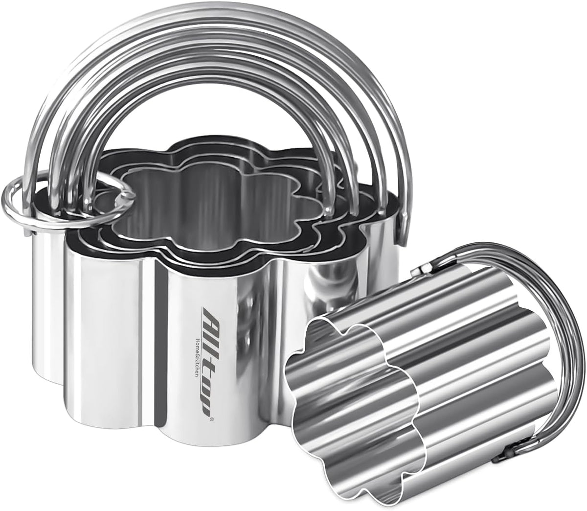 5 Pieces Biscuit Cutter with Handle, Stainless Steel Baking Essential Tool for Effortless Square Cookie Shaping,Pastry,Cake Decoration Creation–Precise Cut Utensil for Dumpling,Scone, Donut