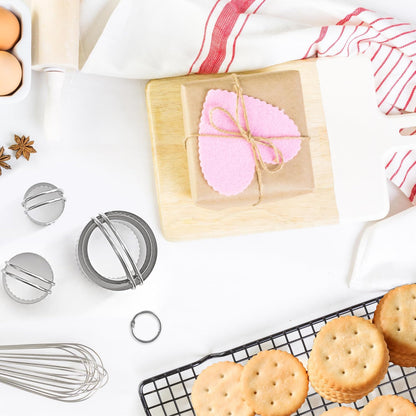 5 Pieces Biscuit Cutter with Handle, Stainless Steel Baking Essential Tool for Effortless Square Cookie Shaping,Pastry,Cake Decoration Creation–Precise Cut Utensil for Dumpling,Scone, Donut