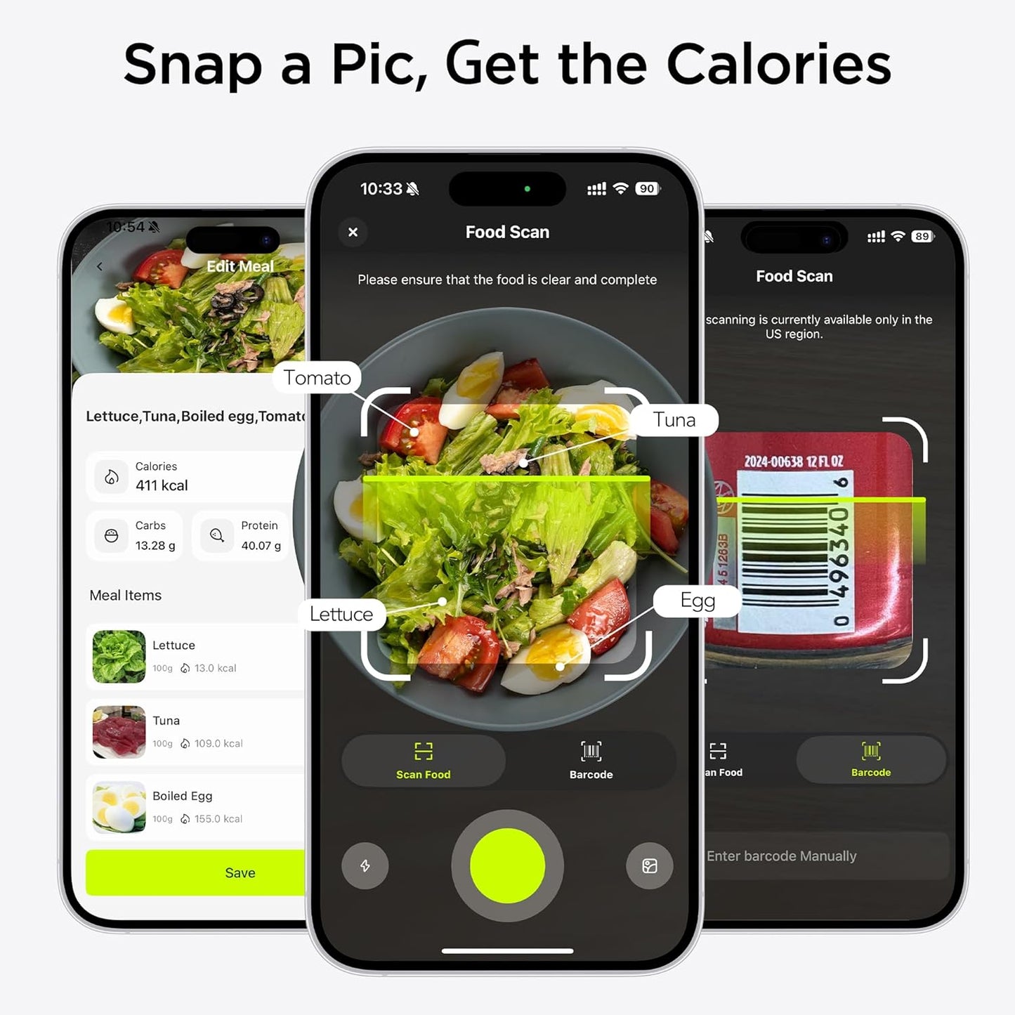 Smart Food Kitchen Scale with Nutritional Calculator, APP for Calorie & Macro Tracking, AI Powered, Goal Progress, Digital Calorie Scale for Weight Loss, Stainless Steel, 22lb
