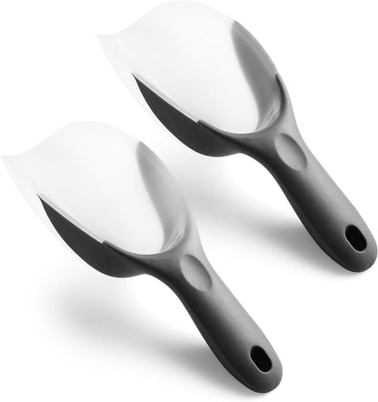 Magnetic Ice Scoop for Freezer, BPA-Free Food Scooper, Black | Flexi-Plastic Popcorn Scoop with Soft Grip Handle - Dishwasher Safe Ice Scooper - Food Scooper for Flour, Grains, Pet Food