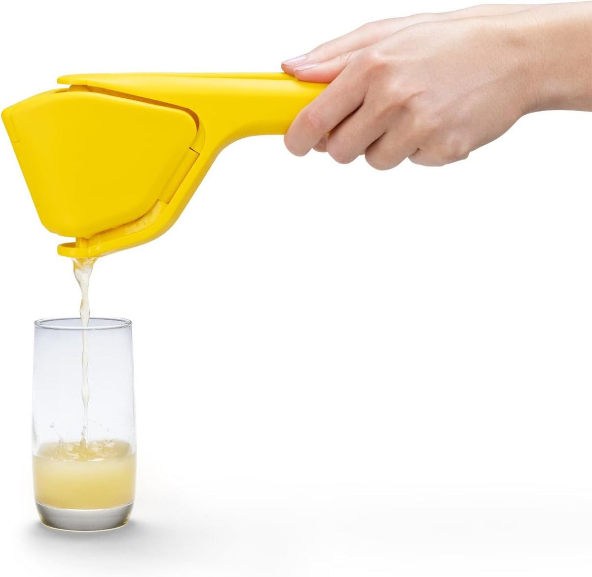 Fluicer Fold-Flat Citrus Juicer - Lemon Easy, manual fresh lemon juice squeezer with pip catcher, suits lemons and limes, compact storage, 10"